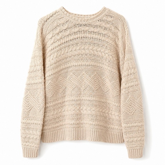 213 Sweaters - Cozy Cable Knit Cabincore Cotton Blend Women's Sweater Size Small